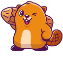 Cute Beaver With a Wood Log