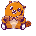 Cute Beaver With a Wood Log