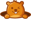 Cute Beaver With Tree Log