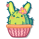 Cute Cactus Bunny and Cat