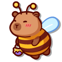 Cute Capybara Bee with Honey Jar