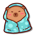 Cute Capybara with Blanket
