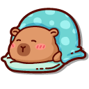 Cute Capybara with Blanket