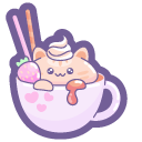 Cute Cat in Coffee Cup