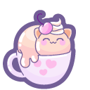Cute Cat in Coffee Cup