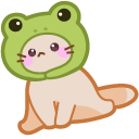 Cute Cat in Frog's Hat