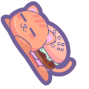 Cute Cat with Burger and Donut