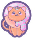 Cute Cat with Burger and Donut