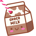 Cute Chocolate Milk and Cupcake