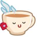 Cute Dino with Cup of Tea
