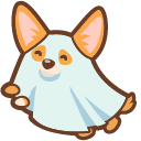 Cute Dog in Ghost Costume