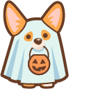 Cute Dog in Ghost Costume