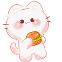 Cute Drawn Cat with Food