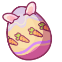 Cute Easter Bunny in Painted Egg