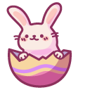 Cute Easter Bunny in Painted Egg