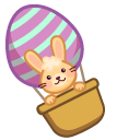 Cute Easter Rabbit on Egg Balloon