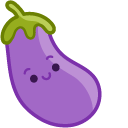 Cute Eggplant and Lettuce