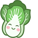 Cute Eggplant and Lettuce