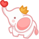 Cute Elephant and Hearts