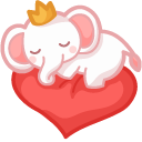 Cute Elephant and Hearts