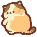 Cute Fat Cat with Pink Heart