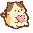 Cute Fat Cat with Pink Heart