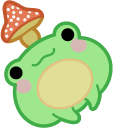 Cute Frog and Mushroom