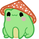 Cute Frog and Mushroom