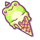 Cute Frog Ice Cream and Frog Roll Cake