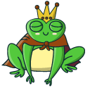 Cute Frog with a Swim Ring and Frog King