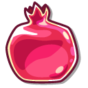 Cute Glassy Pomegranate and Grape Cluster