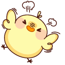 Cute Happy Chick with Pink Bow