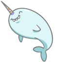 Cute Light Blue Narwhal
