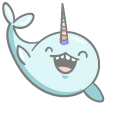 Cute Light Blue Narwhal
