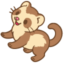 Cute Little Ferret with an Apple