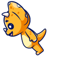 Cute Orange Triceratops