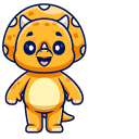 Cute Orange Triceratops