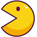 Cute Pac-Man and Ghosts