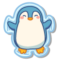 Cute Penguins Sledding and Making a Snow Angel