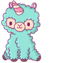 Cute Pink and Cyan Llamas