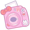 Cute Pink Polaroid and Computer