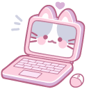 Cute Pink Polaroid and Computer