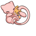 Cute Pokemon Mew on a Cloud