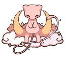 Cute Pokemon Mew on a Cloud