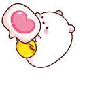 Cute Polar Bear and Chick with a Gift Box