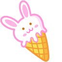Cute Rabbit Ice Cream and Donut