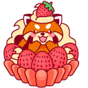 Cute Raccoon and Strawberry Pie