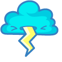 Cute Rainbow Cloud and Storm Cloud