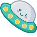 Cute Rocket and UFO