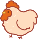 Cute Rooster and Chicken